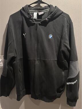 Puma BMW Motorsport Black Zip-Up Hoodie XL